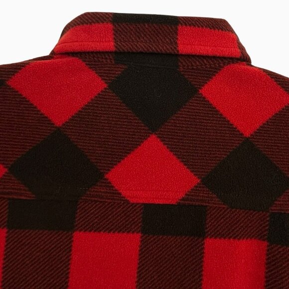 Eddie Bauer Mens TXL Red Buffalo Plaid Flannel Fleece Shirt Outdoor Lumberjack - Picture 8 of 16